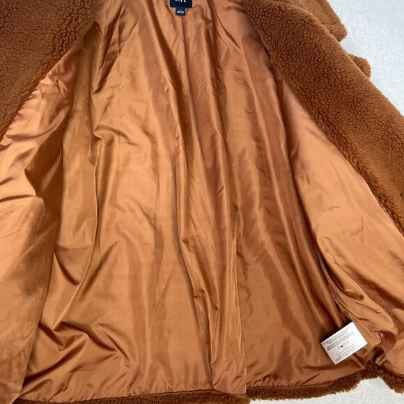 Gap Women's Sherpa Teddy Jacket Aragan Oil Brown Fall Neutral Fuzzy Gilmore Girl - Picture 15 of 15